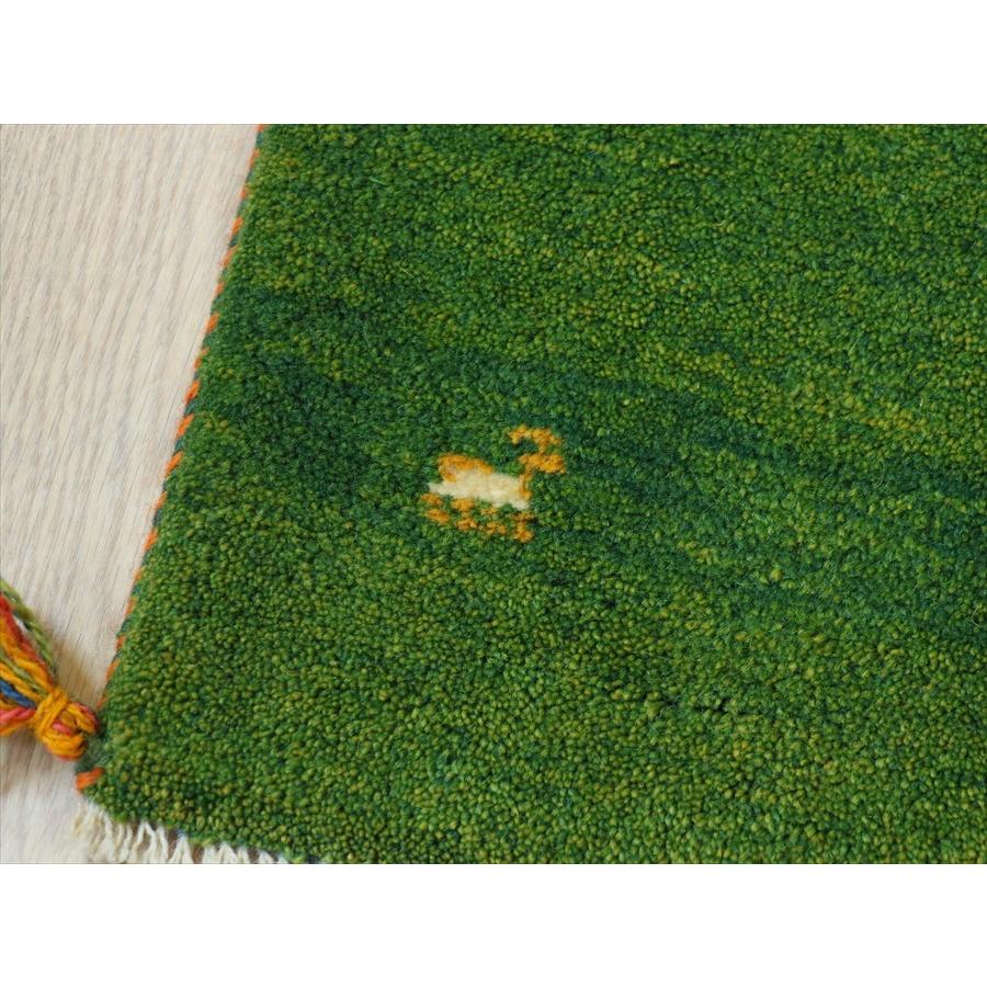 ギャベ イラン産手織り 88×63cm 玄関マット　明るいグリーングラデーション |  | 03