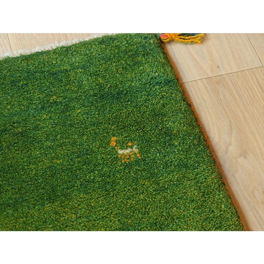 ギャベ イラン産手織り 88×63cm 玄関マット　明るいグリーングラデーション |  | 04