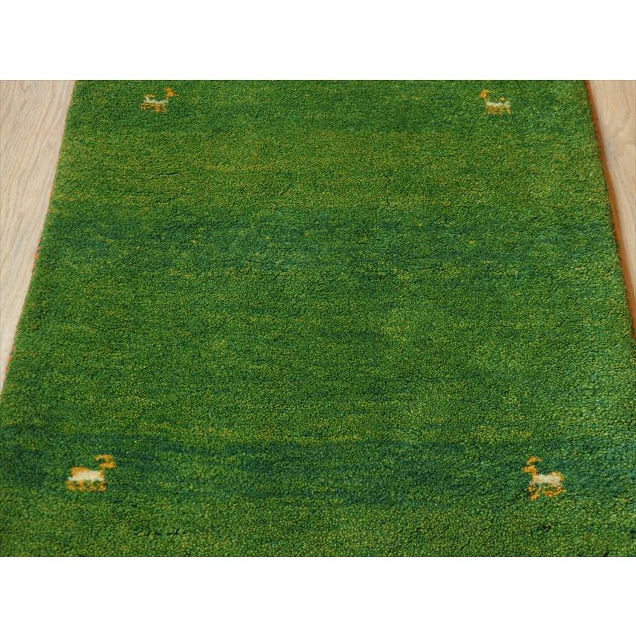 ギャベ イラン産手織り 88×63cm 玄関マット　明るいグリーングラデーション |  | 05