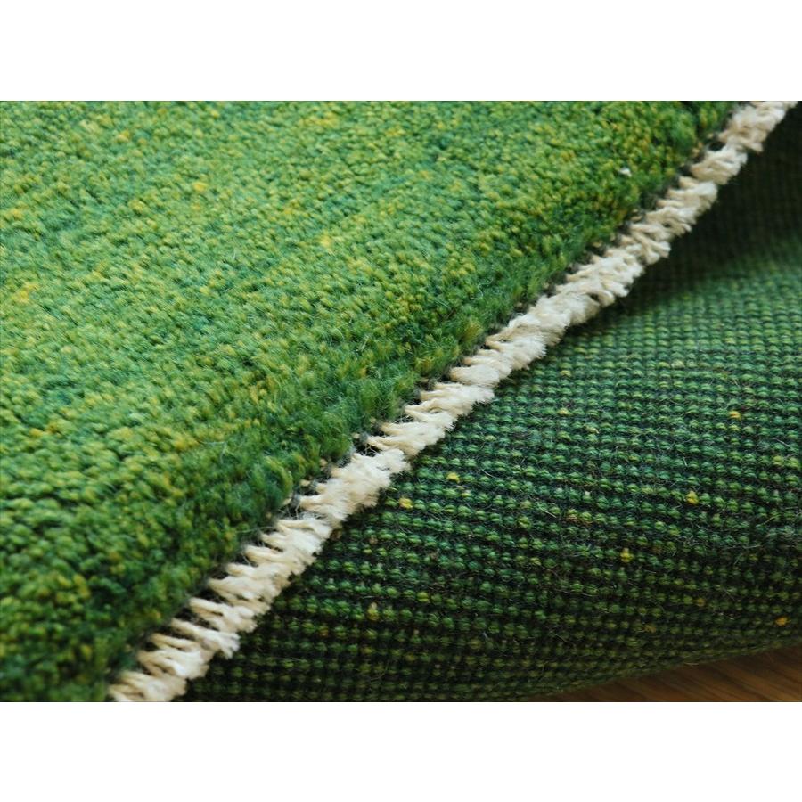 ギャベ イラン産手織り 88×63cm 玄関マット　明るいグリーングラデーション |  | 06