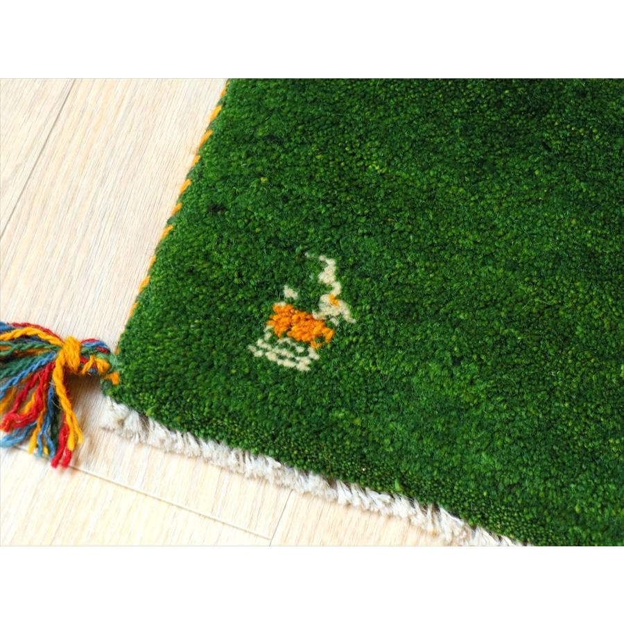 ギャベ イラン産手織り 87×55cm 玄関マット　グリーン |  | 03