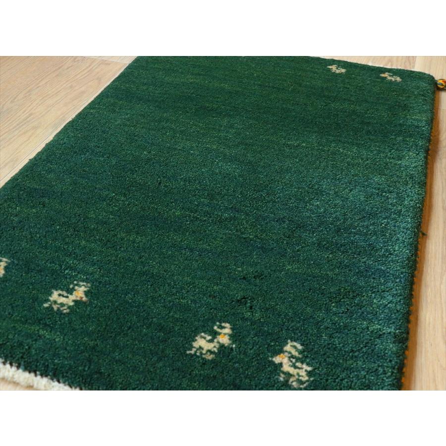 ギャベ イラン産手織り 88×58cm ブルーグリーン |  | 05