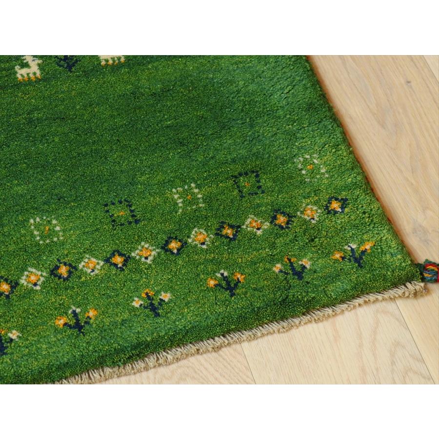 ギャベ イラン産手織り 86×62cm グリーングラデーション　 |  | 03