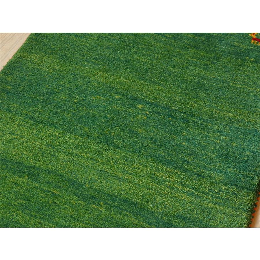 ギャベ イラン産手織り 90×63cm グリーングラデーション　シンプル　無地 |  | 04