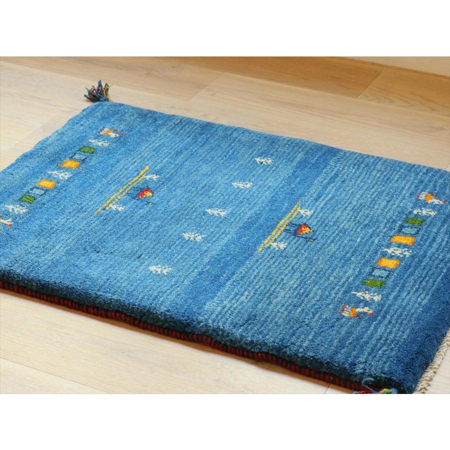 ギャッベ イラン産手織り 88×64cm bうるー　ラクダモチーフ　玄関マット |  | 02