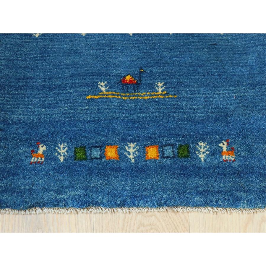 ギャッベ イラン産手織り 88×64cm bうるー　ラクダモチーフ　玄関マット |  | 03