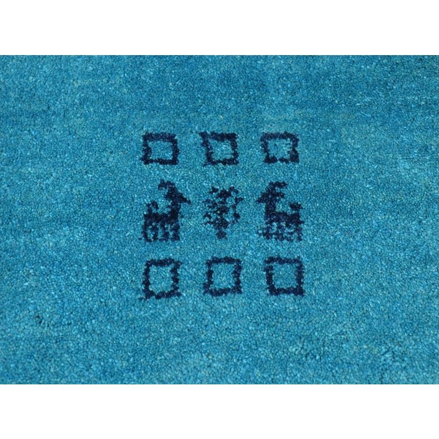ギャッベ イラン産手織り 90×63cm ツートーンカラー　二色のブルー |  | 04