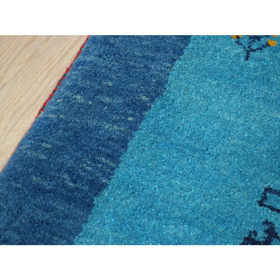ギャッベ イラン産手織り 90×63cm ツートーンカラー　二色のブルー |  | 05