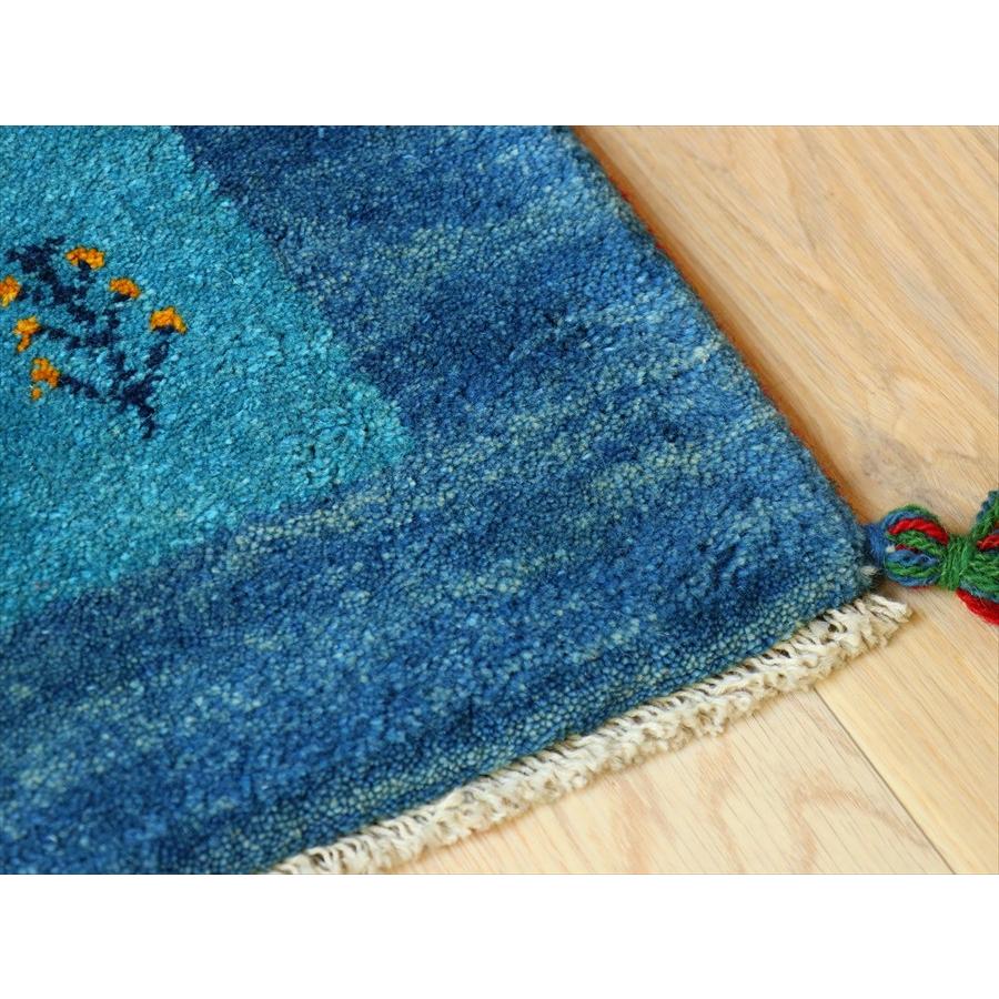 ギャッベ イラン産手織り 90×63cm ツートーンカラー　二色のブルー |  | 06