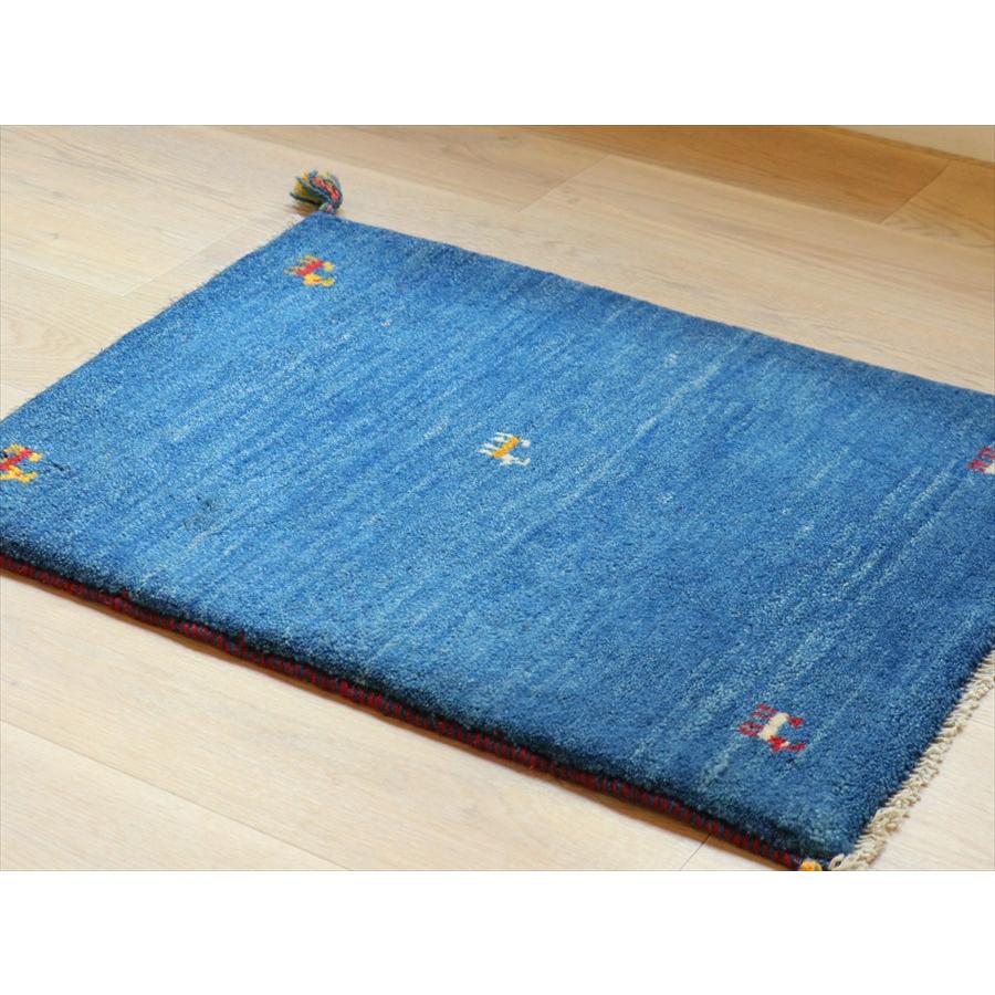 ギャッベ イラン産手織り 85×64cm 玄関マット　ブルーグラデーション |  | 02