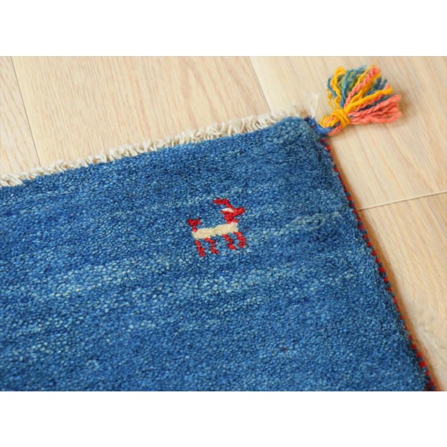 ギャッベ イラン産手織り 85×64cm 玄関マット　ブルーグラデーション |  | 05