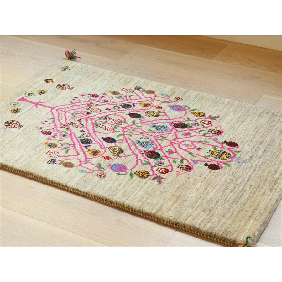 ギャッベ　カシュクーリ　細かな織り 98×67cm 玄関マットザクロの実　生命の樹 |  | 02