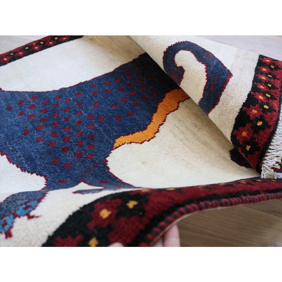 ライオンギャッベ　青いヒョウ 135×85cm トライバルラグ オールドギャッベ |  | 11