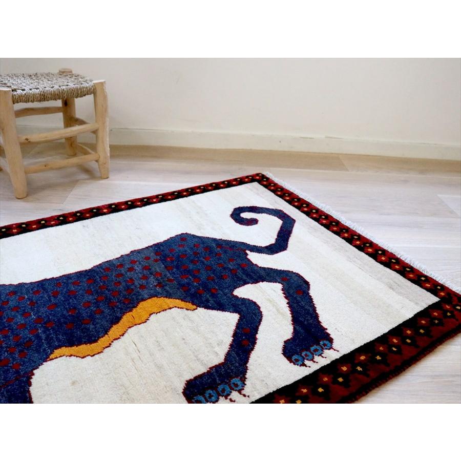 ライオンギャッベ　青いヒョウ 135×85cm トライバルラグ オールドギャッベ |  | 05