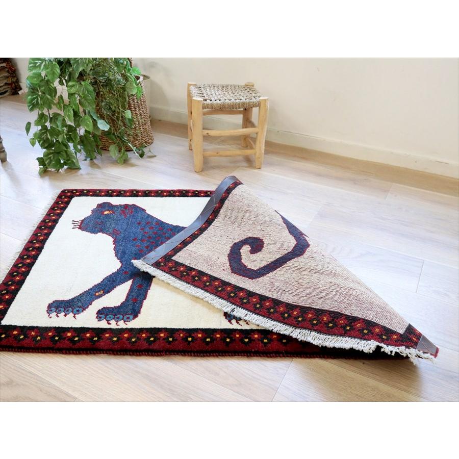 ライオンギャッベ　青いヒョウ 135×85cm トライバルラグ オールドギャッベ |  | 08