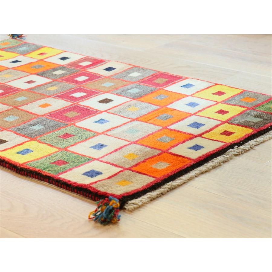 オールドギャッベ　カシュカイ族の手織りラグ 116×70cm 暖色系のタイル柄 |  | 02