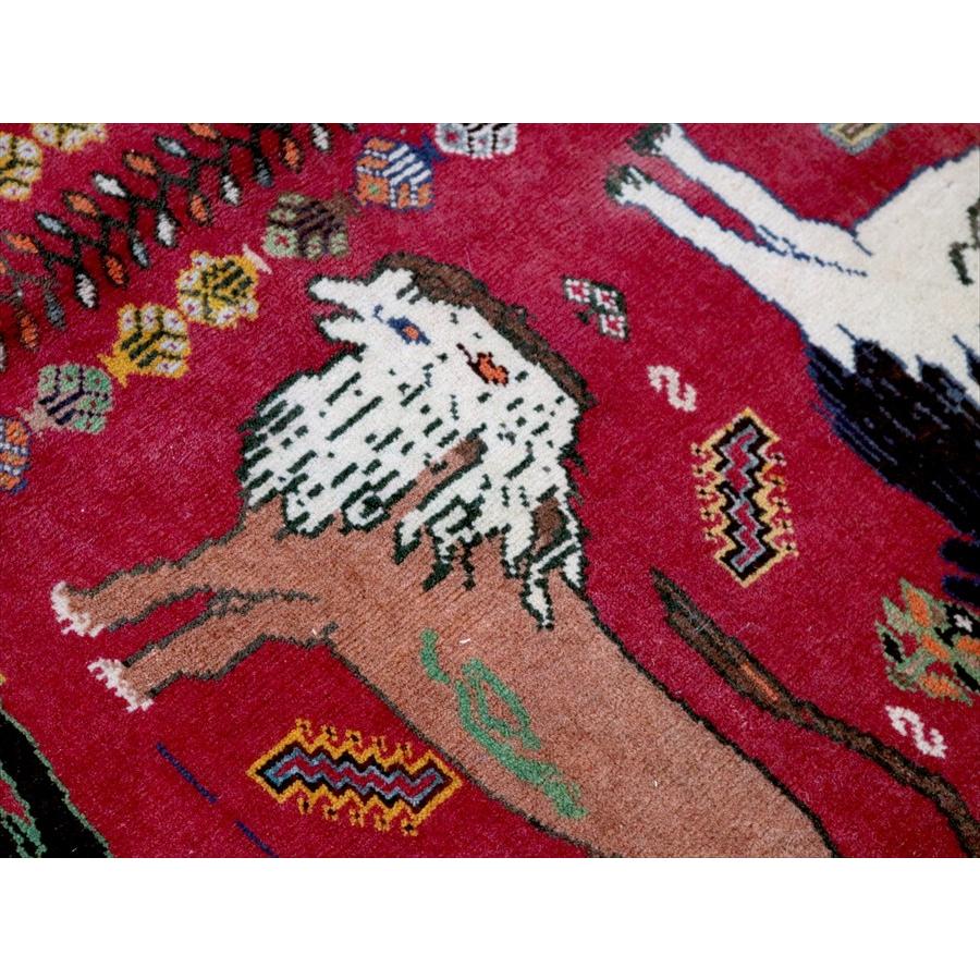 ライオンラグ オールドギャッベ 部族絨毯 164×125cm 6頭のライオン |  | 08