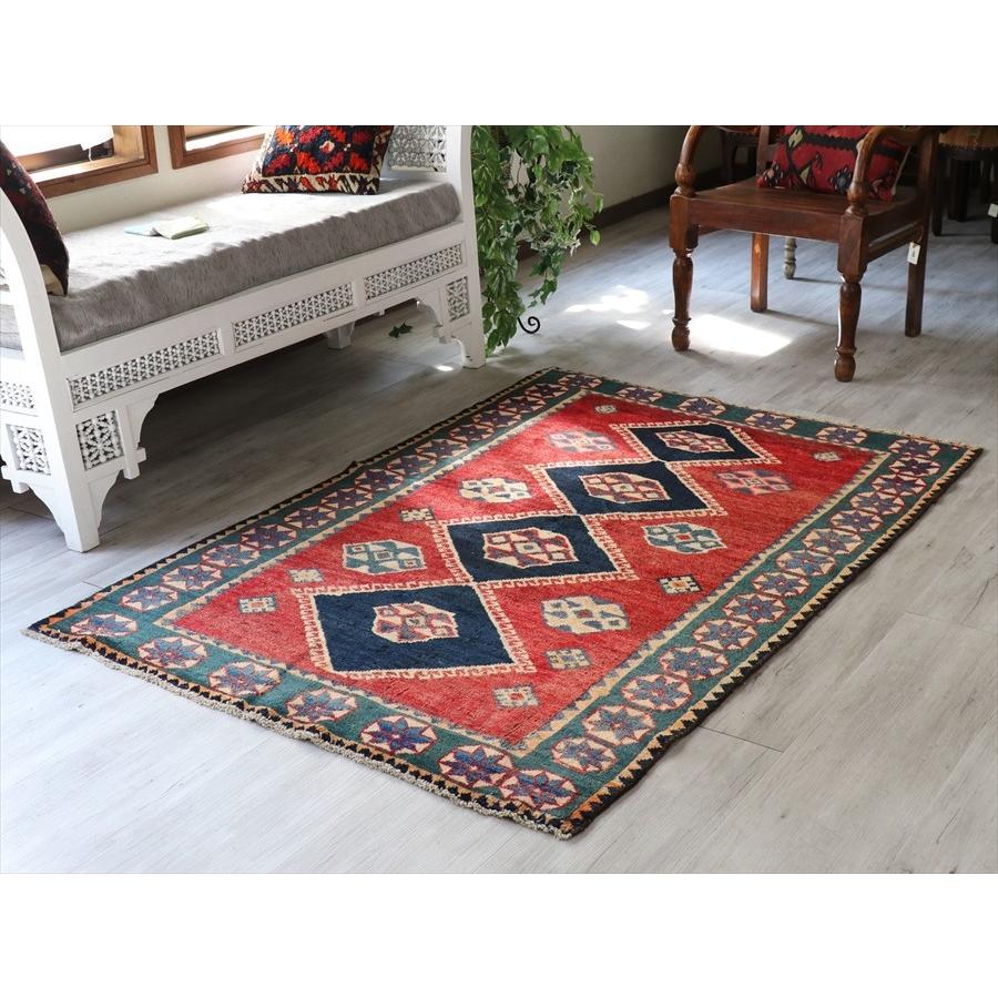 オールドカーペット コンヤ　セッヂャーデ 167x116cm草木染　アカネの赤 インディゴ | ブランド登録なし | 01