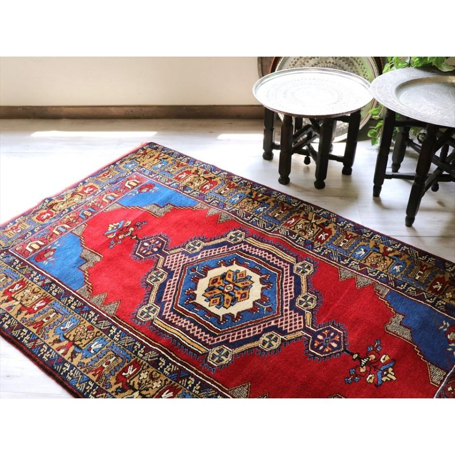 【値下げご依頼】超ロング！ トルコ製ヴィンテージラグ　トライバルラグ メダリオン ヴィンテージラグ トライバル トルコ/カイセリ地方 179x108cm