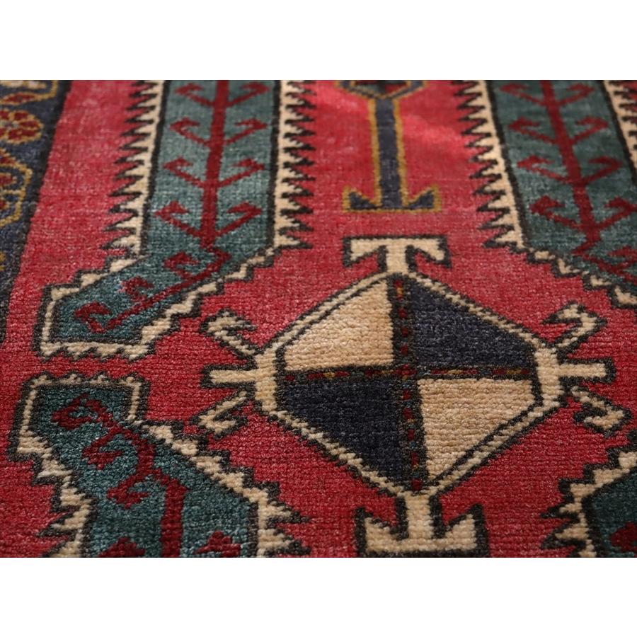 ヴィンテージラグ　トルコ　手織り絨毯　トライバルラグ トライバルラグ・トルコ絨毯 108x52cm ヤストゥク 手織り