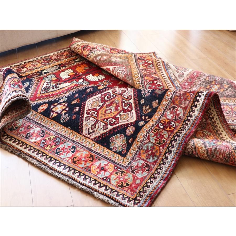 オールドカーペット　部族絨毯/トライバルラグ カシュカイ族　234x163cm 赤い変形メダリオン | ブランド登録なし | 03