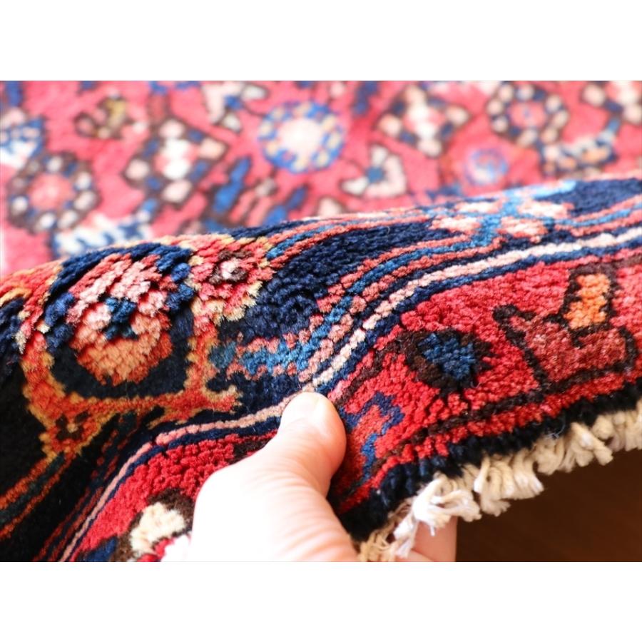 部族絨毯 トライバルラグ 223ｘ155cm ハマダン　イラン西部　レッド/ネイビー/ホワイト | ブランド登録なし | 10