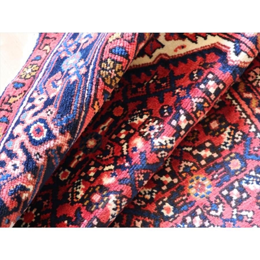部族絨毯 トライバルラグ 223ｘ155cm ハマダン　イラン西部　レッド/ネイビー/ホワイト | ブランド登録なし | 11