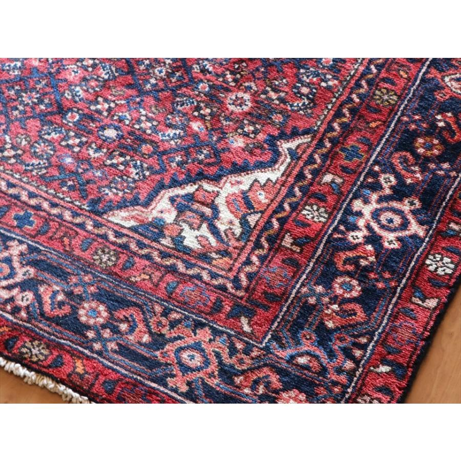 部族絨毯 トライバルラグ 223ｘ155cm ハマダン　イラン西部　レッド/ネイビー/ホワイト | ブランド登録なし | 05
