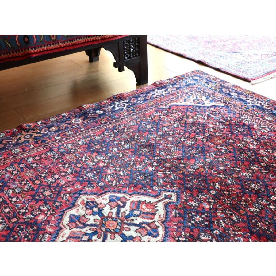 部族絨毯 トライバルラグ 223ｘ155cm ハマダン　イラン西部　レッド/ネイビー/ホワイト | ブランド登録なし | 07