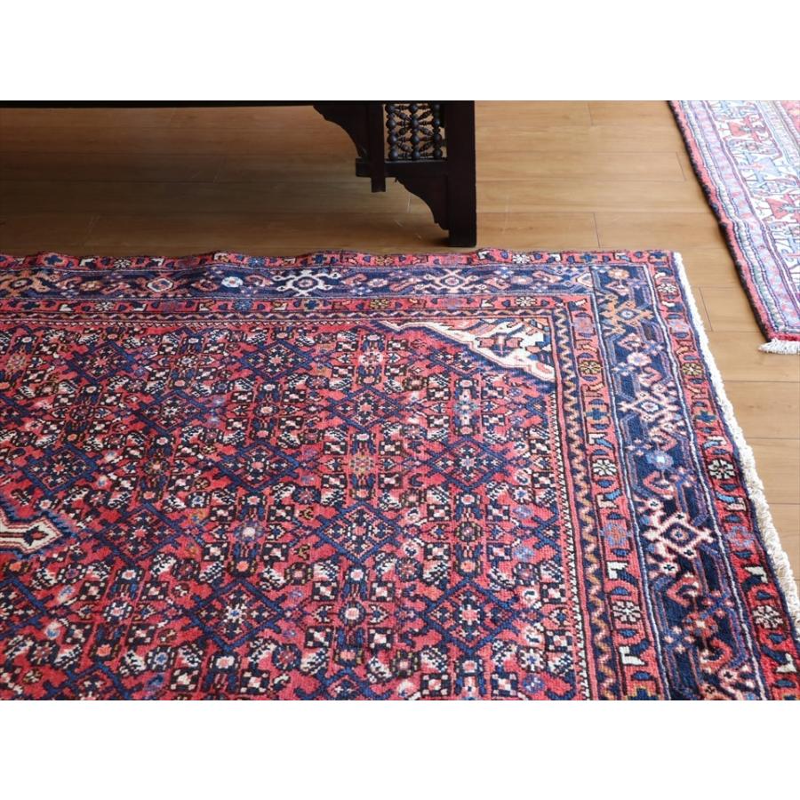 部族絨毯 トライバルラグ 223ｘ155cm ハマダン　イラン西部　レッド/ネイビー/ホワイト | ブランド登録なし | 08