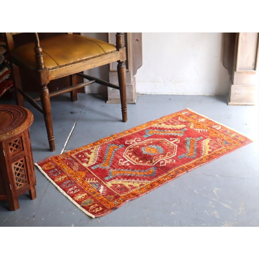 オールドカーペット トルコ絨毯/ヤストゥク 106x56cm コンヤ