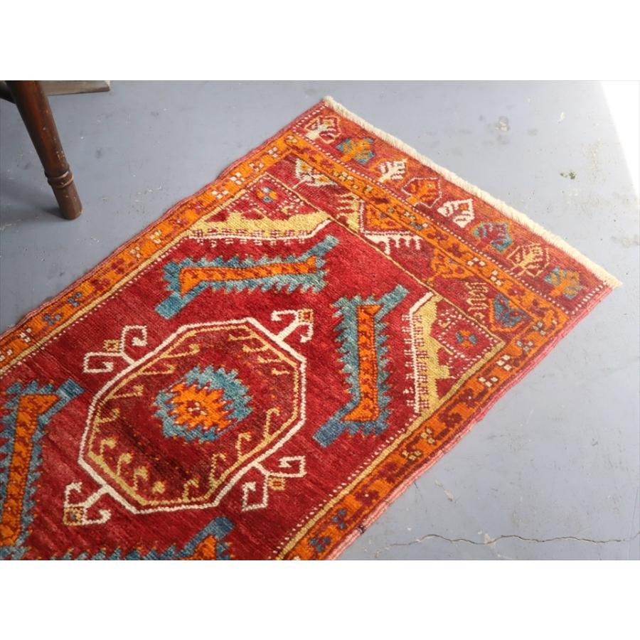 オールドカーペット トルコ絨毯/ヤストゥク 106x56cm コンヤ