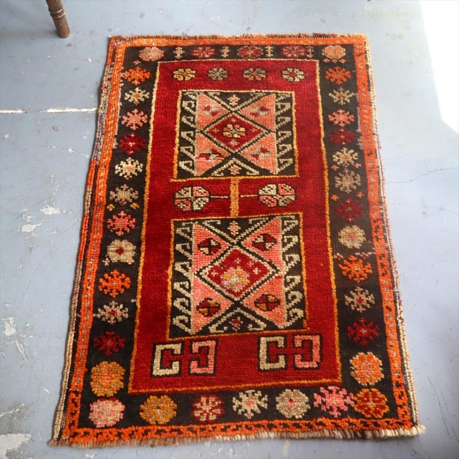 オールドカーペット トルコ絨毯/ヤストゥク 96x63cm シワス