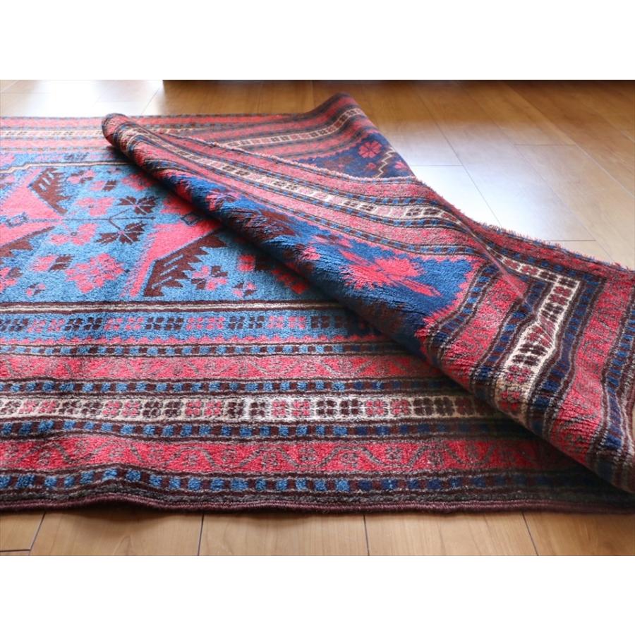 レッド53×163フローラル ネイビー ランナー ロング トルコヴィンテージラグ