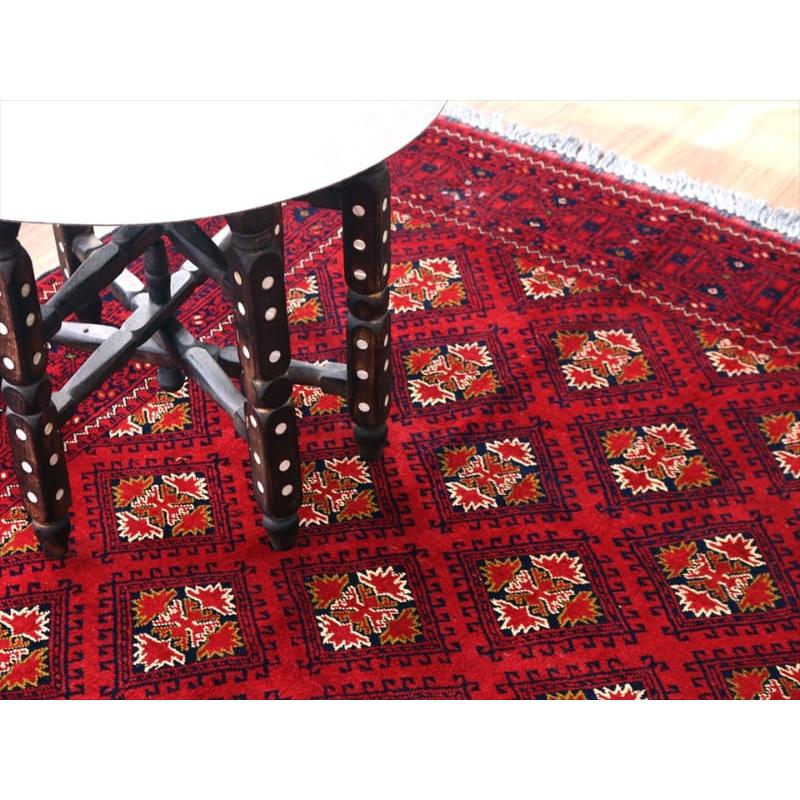 Kunduz クンドゥズ　赤いじゅうたん　手織りラグ 189x148cm ビロードのようなツヤのある緻密な織り |  | 07