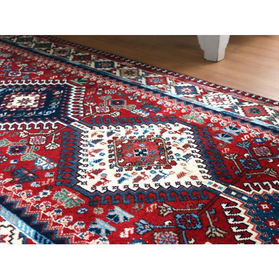 トライバルラグ ヤラメ 295x80cm ７つのドラゴンとダイヤの額縁デザイン | ブランド登録なし | 06