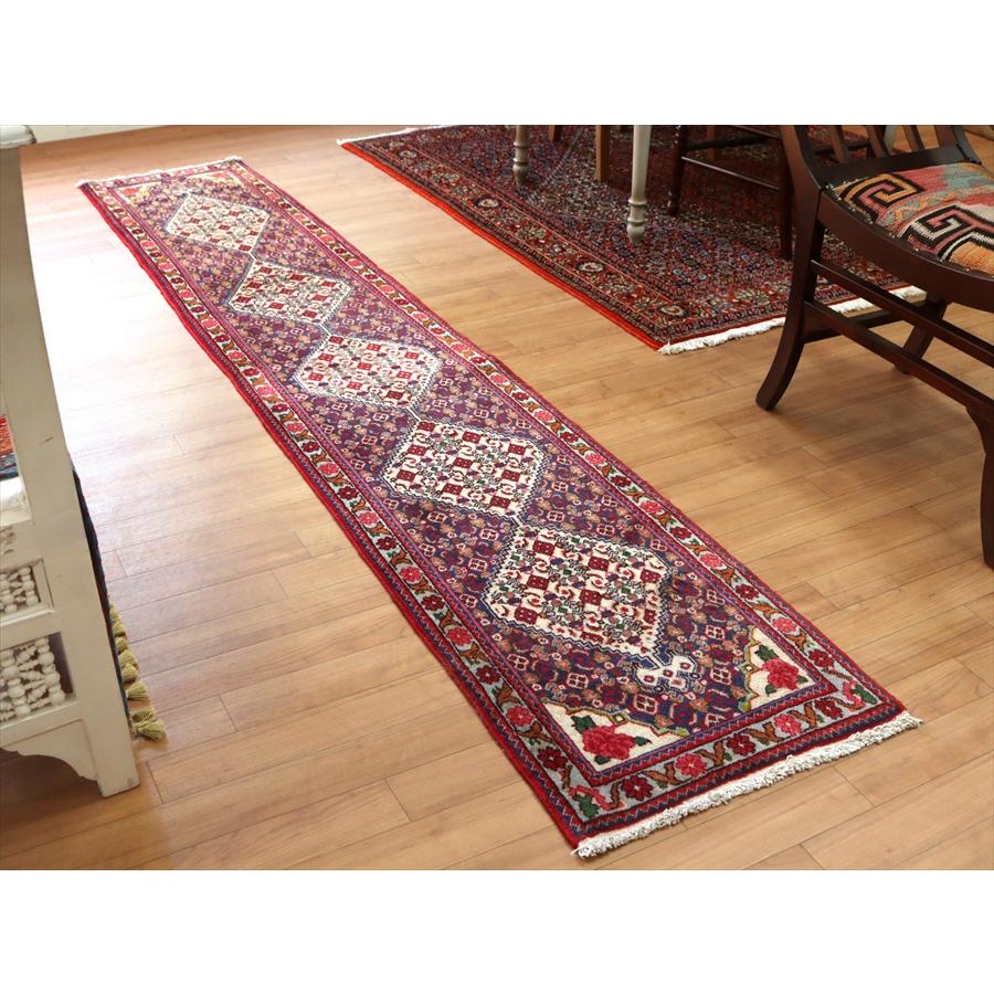 手織り絨毯 ビジャール 258x48cm 小花とメダリオン | ブランド登録なし | 01