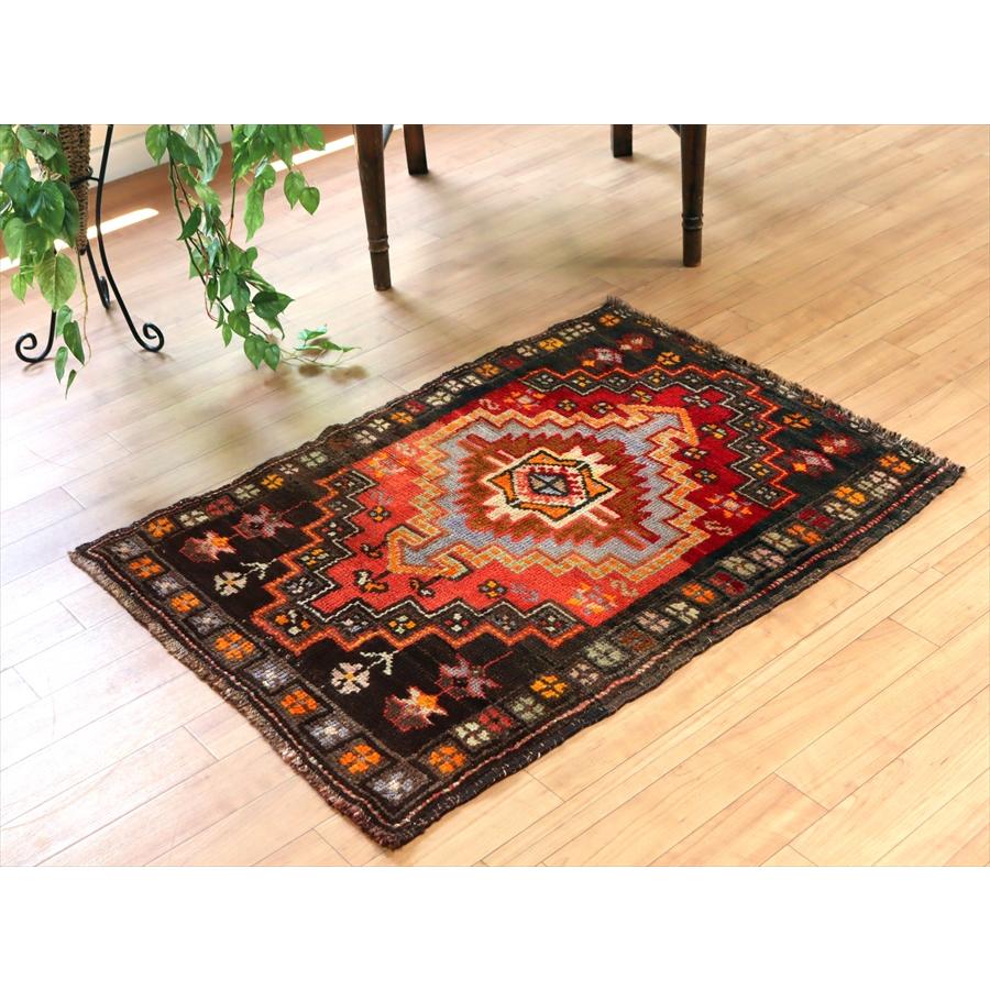 ヴィンテージラグ トルコ ジハンベイ こげ茶色・色褪せたレッド OUTLET | ブランド登録なし | 01