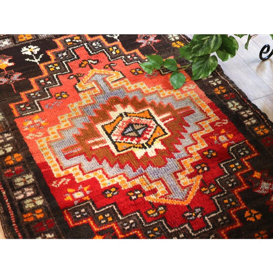 ヴィンテージラグ トルコ ジハンベイ こげ茶色・色褪せたレッド OUTLET | ブランド登録なし | 02