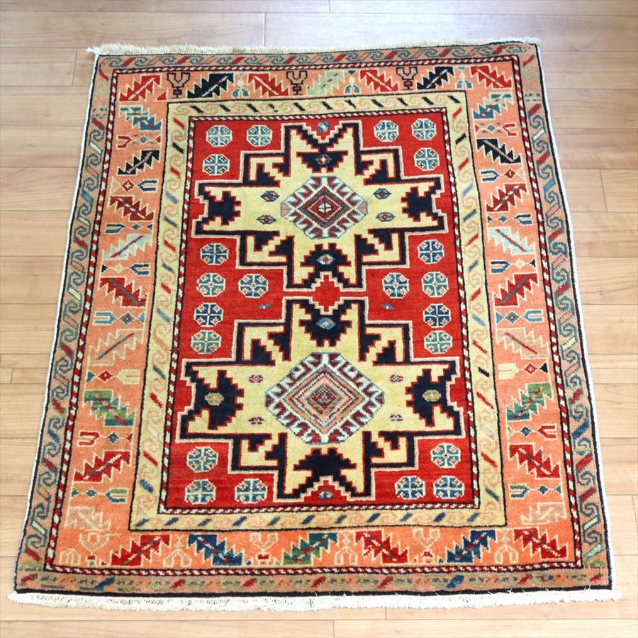 スターカザック コーカサス地方の伝統柄 83x69cm 手織りじゅうたん 細かな織り地 | ブランド登録なし