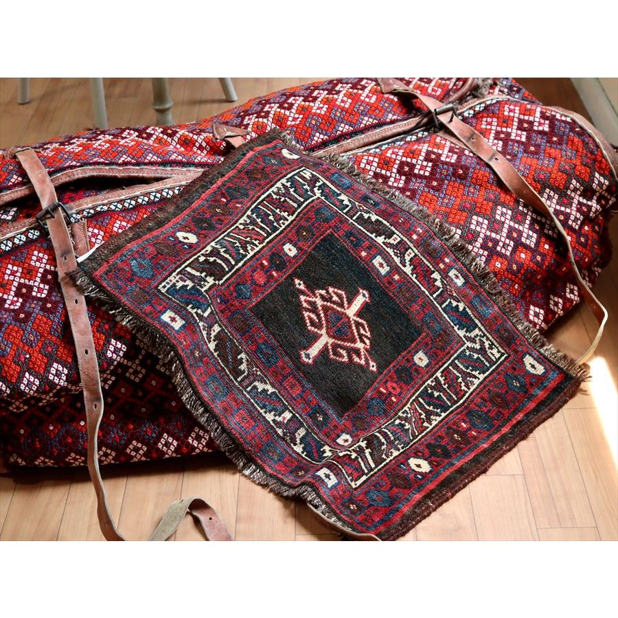 オールドラグ 荷物用のサドルバッグからのカット 42x60cm シャーサバン族 トライバルラグ | ブランド登録なし | 04