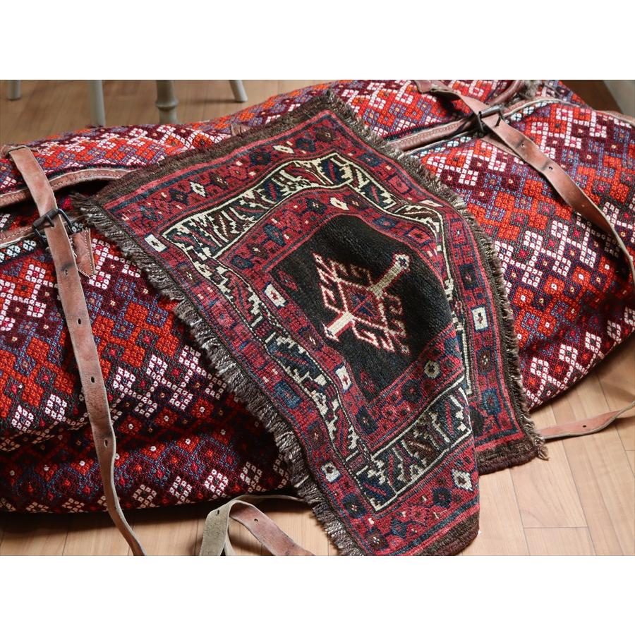 オールドラグ 荷物用のサドルバッグからのカット 40x62cm シャーサバン族 トライバルラグ | ブランド登録なし | 04