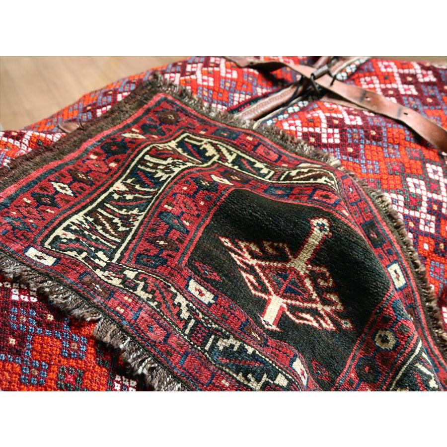 オールドラグ 荷物用のサドルバッグからのカット 40x62cm シャーサバン族 トライバルラグ | ブランド登録なし | 05