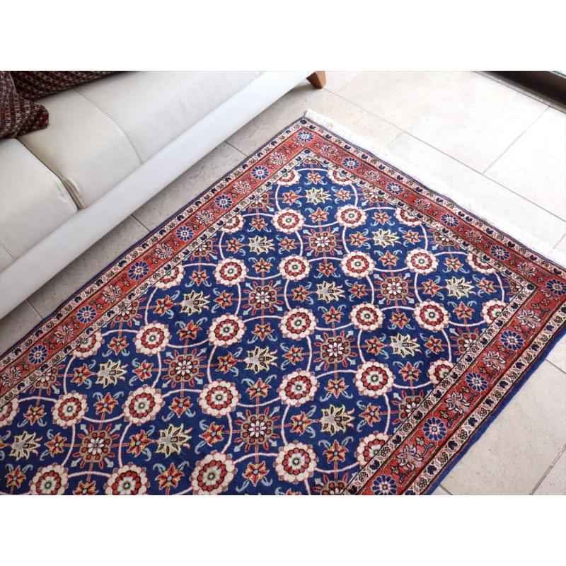 ペルシャ絨毯 ヴェラミン　手織りラグ 157x106cm 円形のラティス　花束 |  | 02