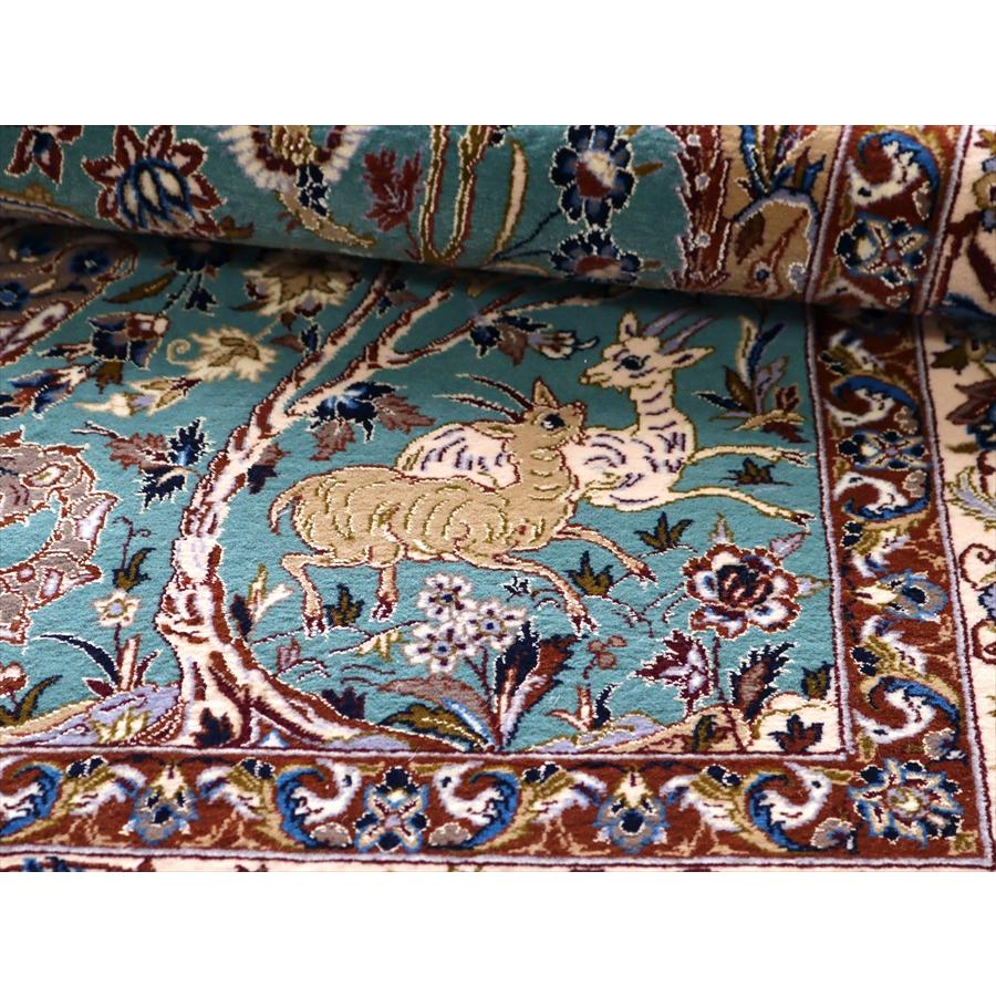 ペルシャ絨毯 イスファハーン 175x110cm イランの手織りラグ 花と動物 | ブランド登録なし | 12