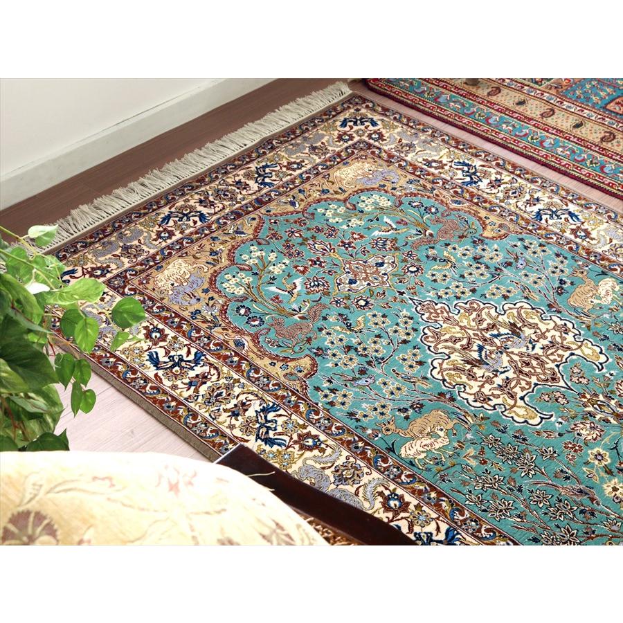 ペルシャ絨毯 イスファハーン 175x110cm イランの手織りラグ 花と動物 | ブランド登録なし | 02