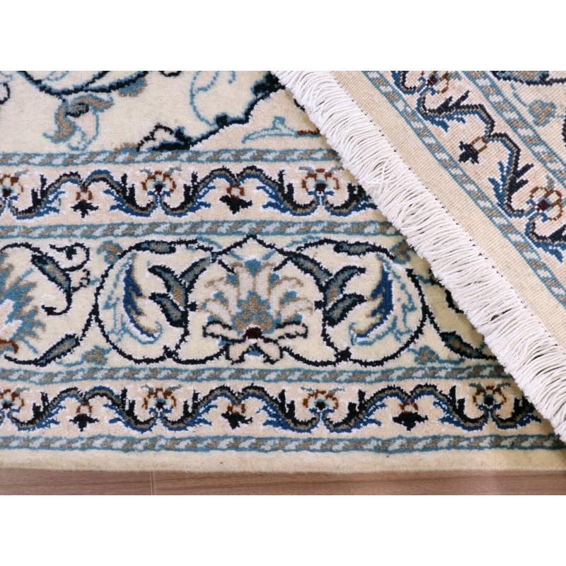 ペルシャ絨毯　ナイン産 12L 203x148cm アイボリー 花のアラベスク |  | 13