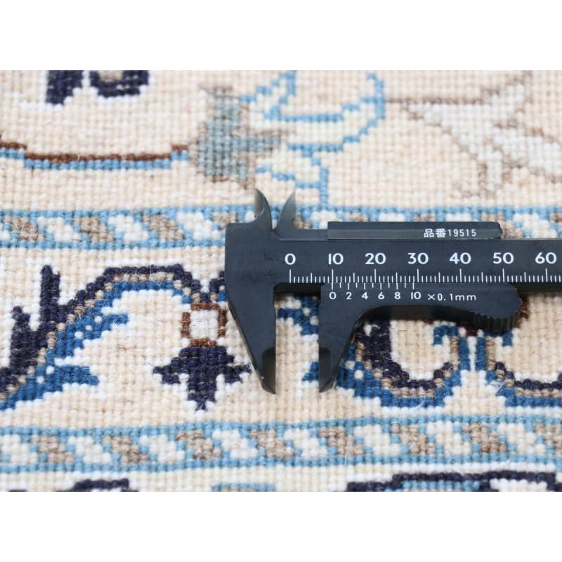 ペルシャ絨毯　ナイン産 12L 203x148cm アイボリー 花のアラベスク |  | 14