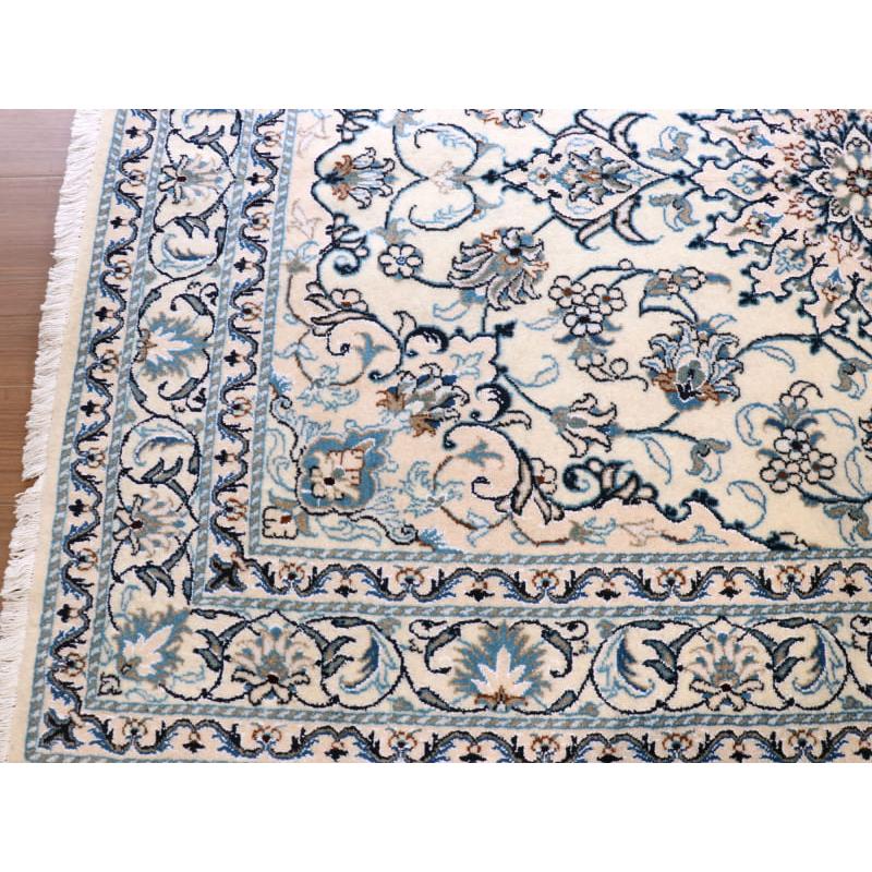 ペルシャ絨毯　ナイン産 12L 203x148cm アイボリー 花のアラベスク |  | 03