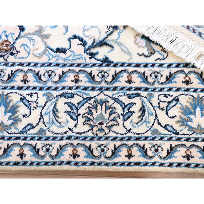 ペルシャ絨毯　ナイン産 12L 195x148cm アイボリー 花のアラベスク |  | 09